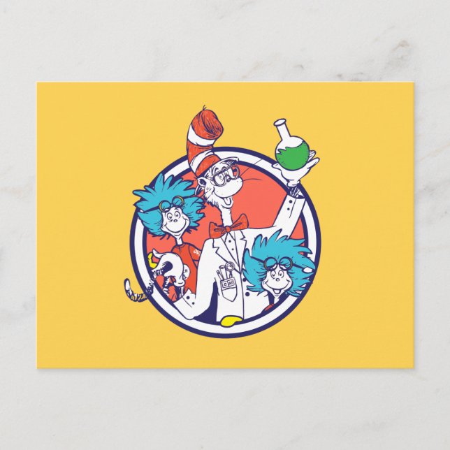 Cartão Postal Cat no Hat & Lab Tech One Lab Tech 2 (Frente)