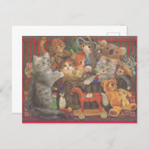 Cat Painted Postcard