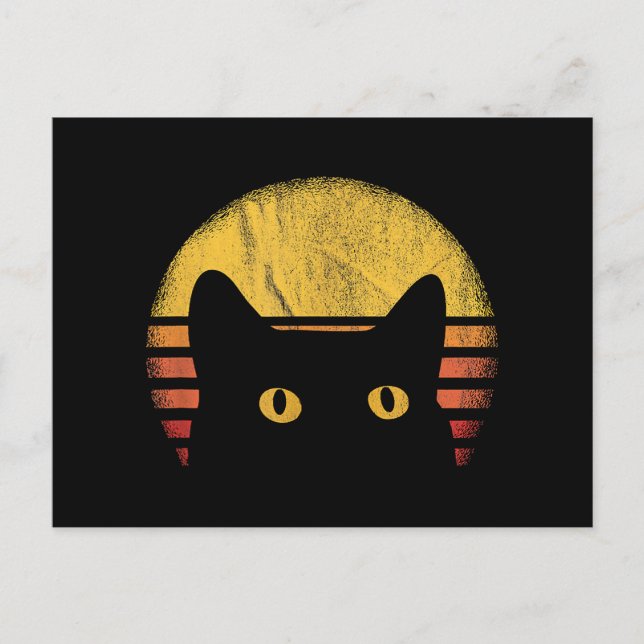 Cartão Postal Cat Retro Vintage (Frente)