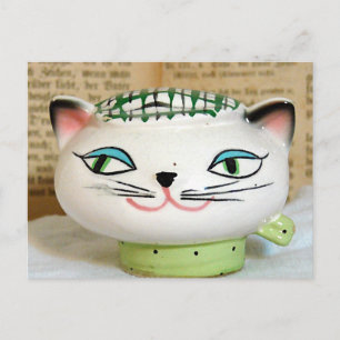 Cartão Postal Cat Salt Shaker de 1958