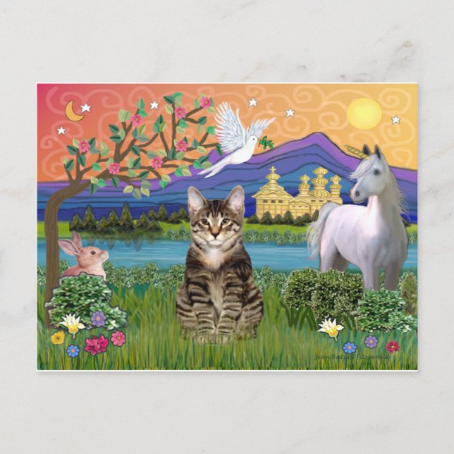 Cartão Postal Cat - (Tabby) - Terra Fantástica (Frente)