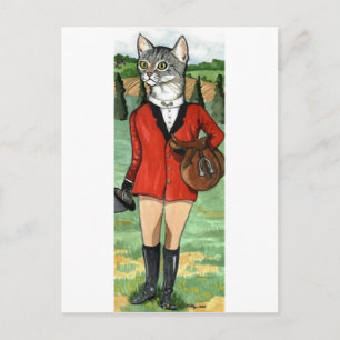 Cartão Postal Cat vai Raposa caçando HUNT CAT