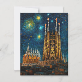 Cartão Postal Catalan Starry Night | Gaudí encontra Van Gogh