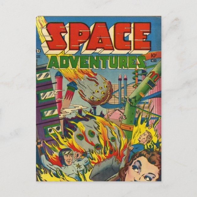 Cartão Postal Catálogo de BD de Adventuros Espaciais (Frente)