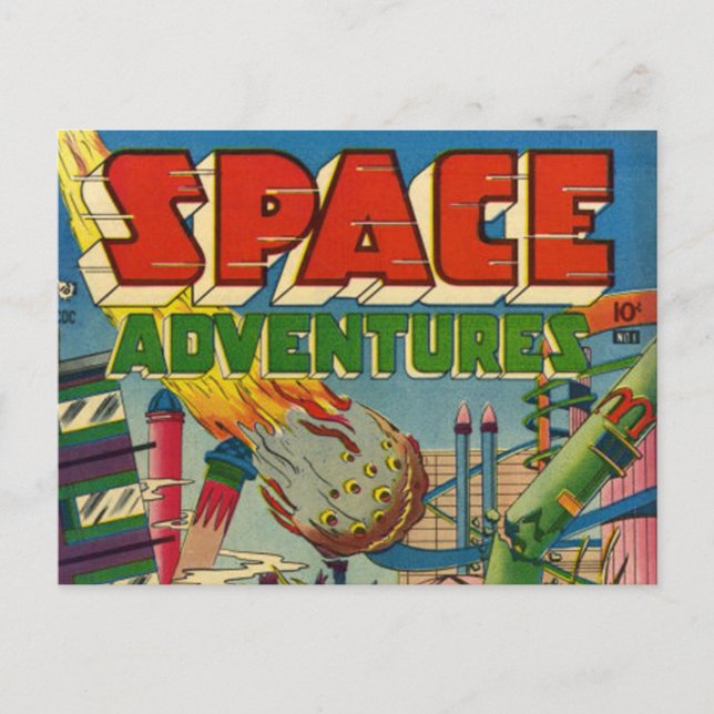 Cartão Postal Catálogo de BD de Adventuros Espaciais (Frente)