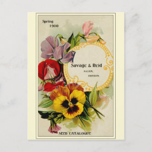 Cartão Postal Catálogo de Sementes de Flor de Vintage Gardening