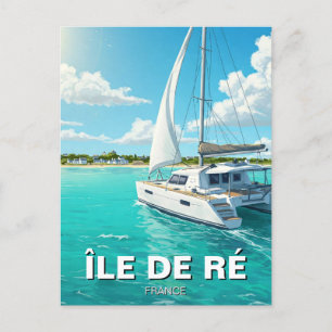 Cartão Postal Catamaran Île de Ré France Viagem