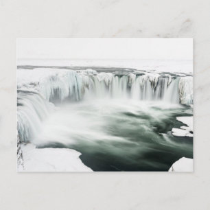 Cartão Postal Catarata Godafoss, inverno, Islândia