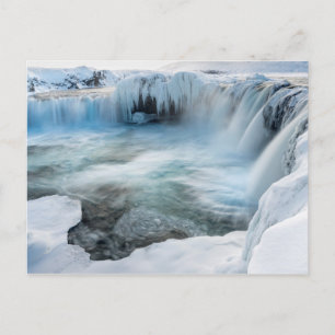 Cartão Postal Catarata Godafoss, inverno, Islândia 2