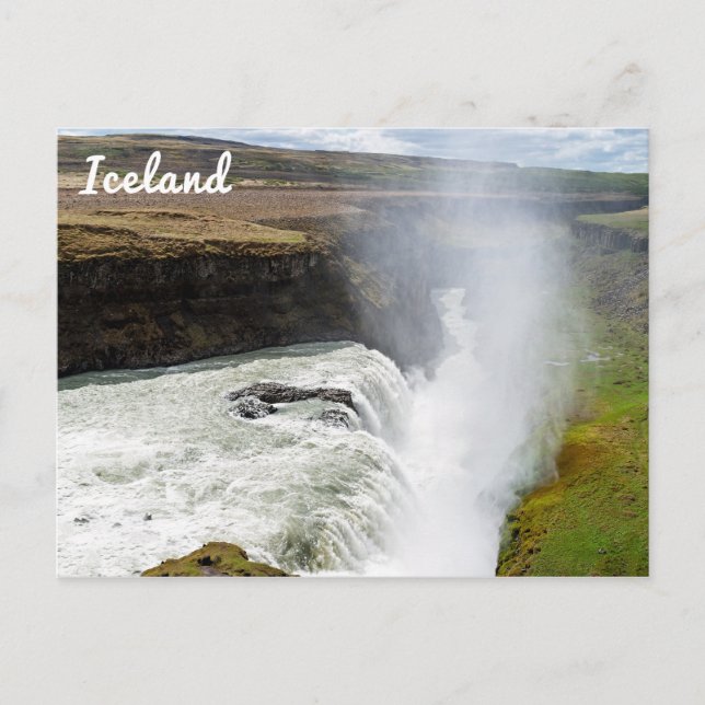 Cartão Postal Catarata Gullfoss - Sudoeste da Islândia (Frente)