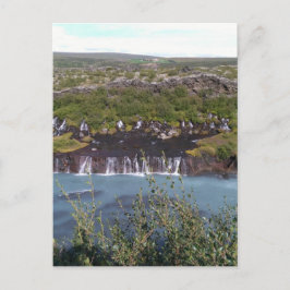 Cartão Postal Catarata Hraunfossar na Islândia