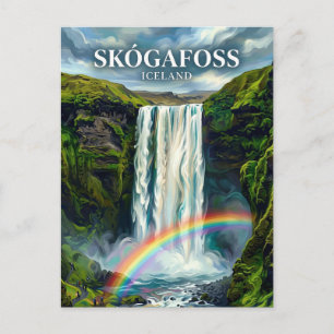 Cartão Postal Catarata Skógafoss Islândia