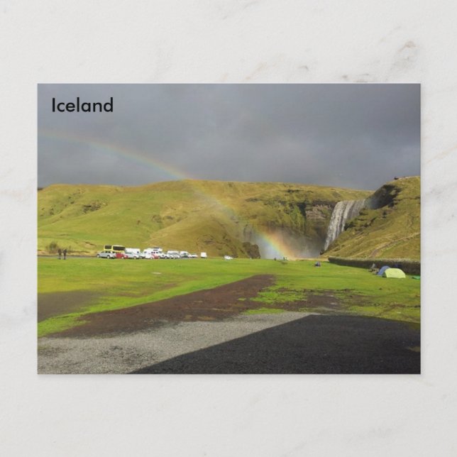 Cartão Postal Catarata Skógafoss, Rio Skógá, Islândia do Sul (Frente)