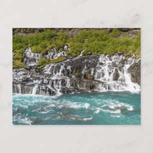 Cartão Postal Cataratas Hraunfossar - Islândia Ocidental