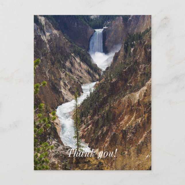 Cartão Postal Cataratas Inferiores de Yellowstone (Frente)