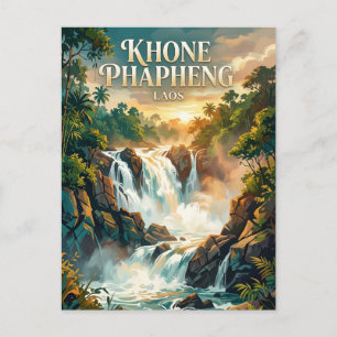 Cartão Postal Cataratas Khone Phapheng Laos