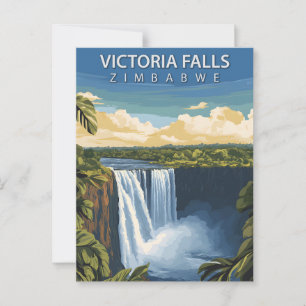 Cartão Postal Cataratas Victoria Falls Zimbábue Africanas Antiga