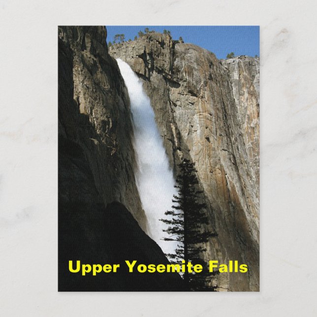 Cartão Postal Cataratas Yosemite Superiores na Califórnia (Frente)