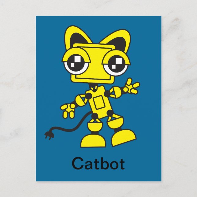 Cartão Postal Catbot Amarelo (Frente)