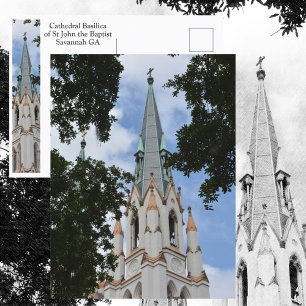 Cartão Postal Catedral Basílica de São João Batista em Savannah