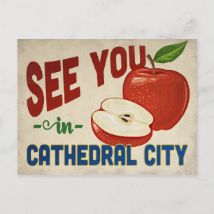 Cartão Postal Catedral City California Apple - Viagens vintage