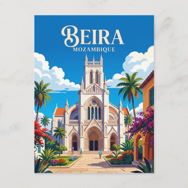 Cartão Postal Catedral da Beira Moçambique (Frente)