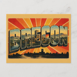 Cartão Postal Catedral da Cidade de Brecon País de Gales Arte Vi