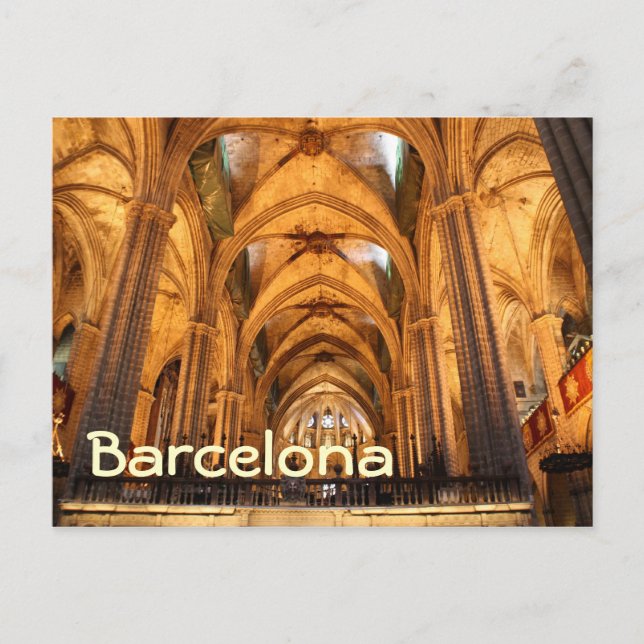 Cartão Postal Catedral da Santa Cruz e Eulalia Santo (Frente)