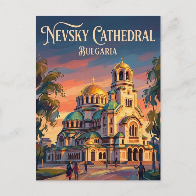 Cartão Postal Catedral de Alexandre Nevski Bulgária (Frente)