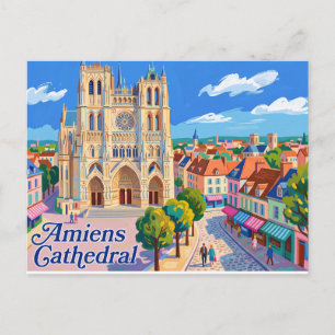 Cartão Postal Catedral de Amiens França