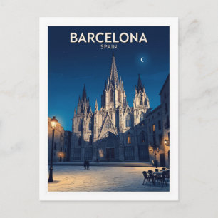 Cartão Postal Catedral de Barcelona Quarteirão Gótico Espanha