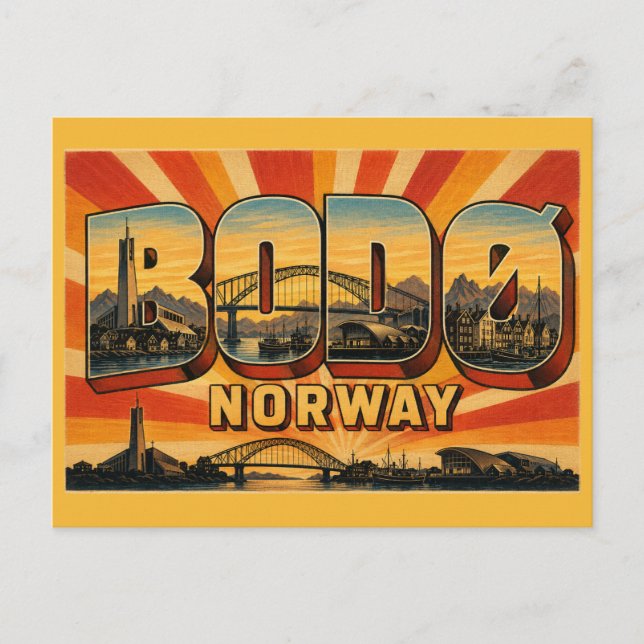 Cartão Postal Catedral de Bodø Noruega (Frente)