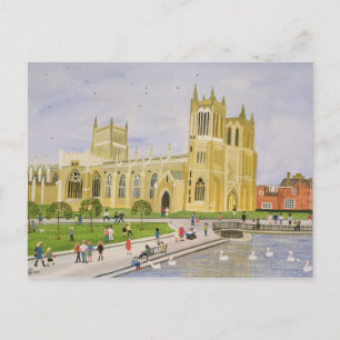 Cartão Postal Catedral de Bristol e Escola Verde 1989
