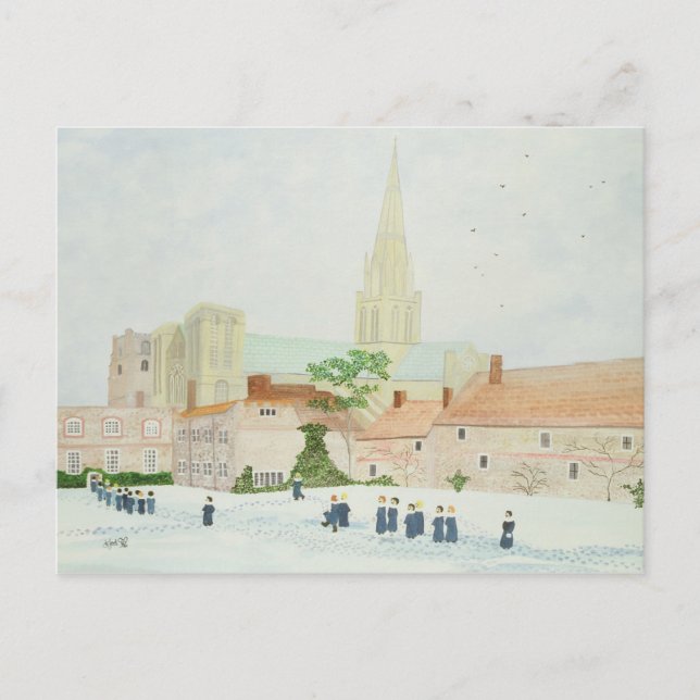 Cartão Postal Catedral de Chichester e Coro Visitante (Frente)