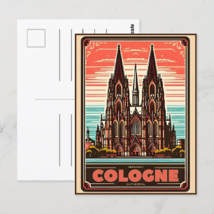 Cartão Postal Catedral de Colônia, feriado alemão de Colônia