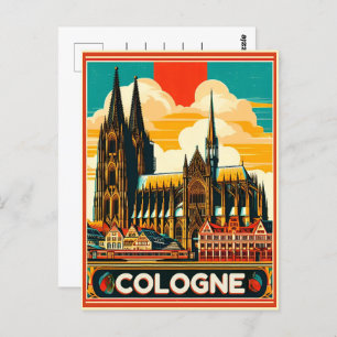 Cartão Postal Catedral de Colônia, feriado alemão de Colônia