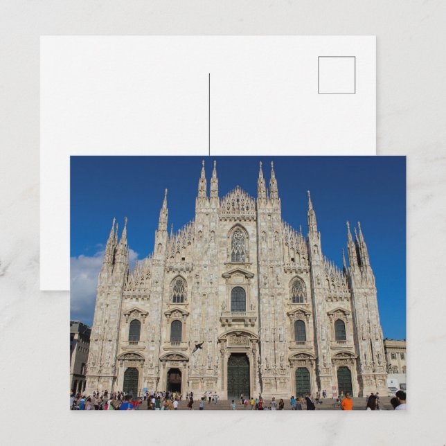 Cartão Postal Catedral de Duomo di Milano | Milão, Itália (Frente/Verso)