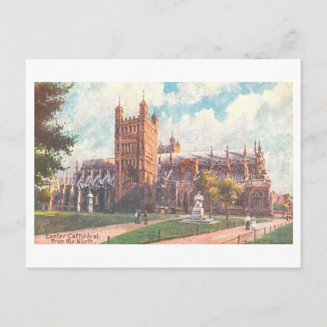 Cartão Postal Catedral de Exeter Antiga (Frente)