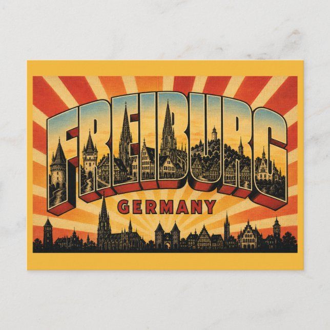 Cartão Postal Catedral de Freiburg Alemanha (Frente)
