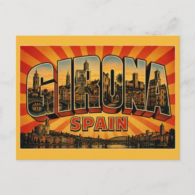 Cartão Postal Catedral de Girona Espanha (Frente)