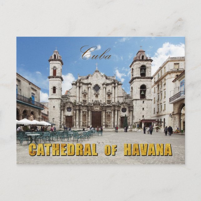 Cartão Postal Catedral de Havana do século XVIII, Havana, Cuba (Frente)