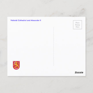 Cartão Postal Catedral de Helsínquia e Alexandre II