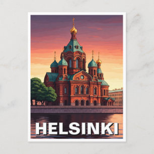 Cartão Postal Catedral de Helsínquia Finlândia Uspenski