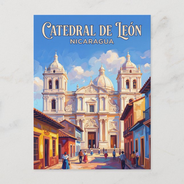 Cartão Postal Catedral de León Nicarágua (Frente)