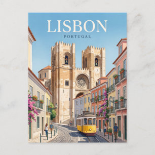 Cartão Postal Catedral de Lisboa e Alfama Portugal