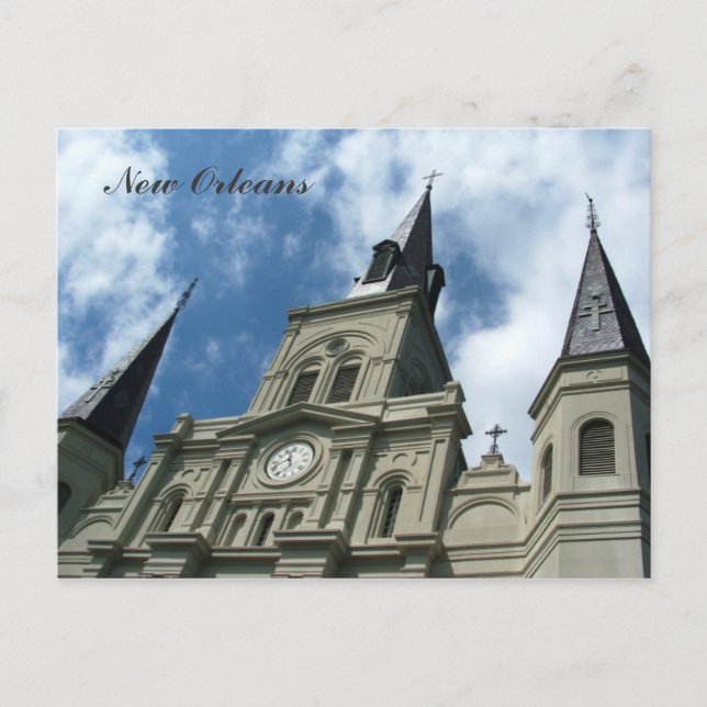 Cartão Postal Catedral de Louis rua em Nova Orleans (Frente)