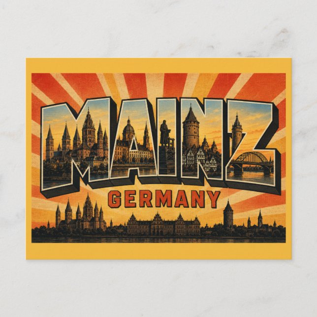 Cartão Postal Catedral de Mainz Alemanha (Frente)