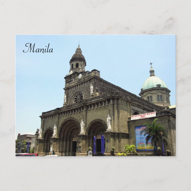 Cartão Postal catedral de manila (Frente)