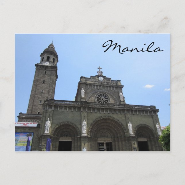 Cartão Postal catedral de manila (Frente)
