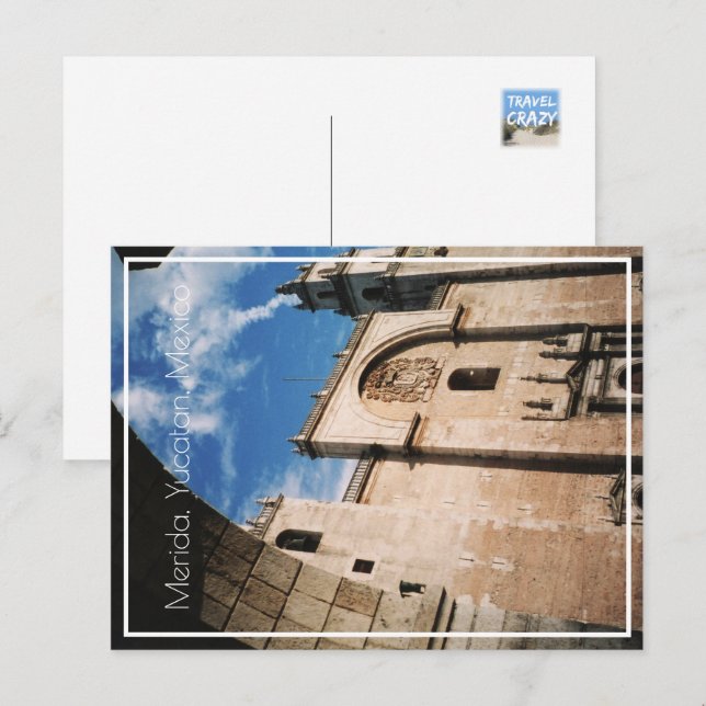 Cartão Postal Catedral de Mérida, Yucatán, México (Frente/Verso)